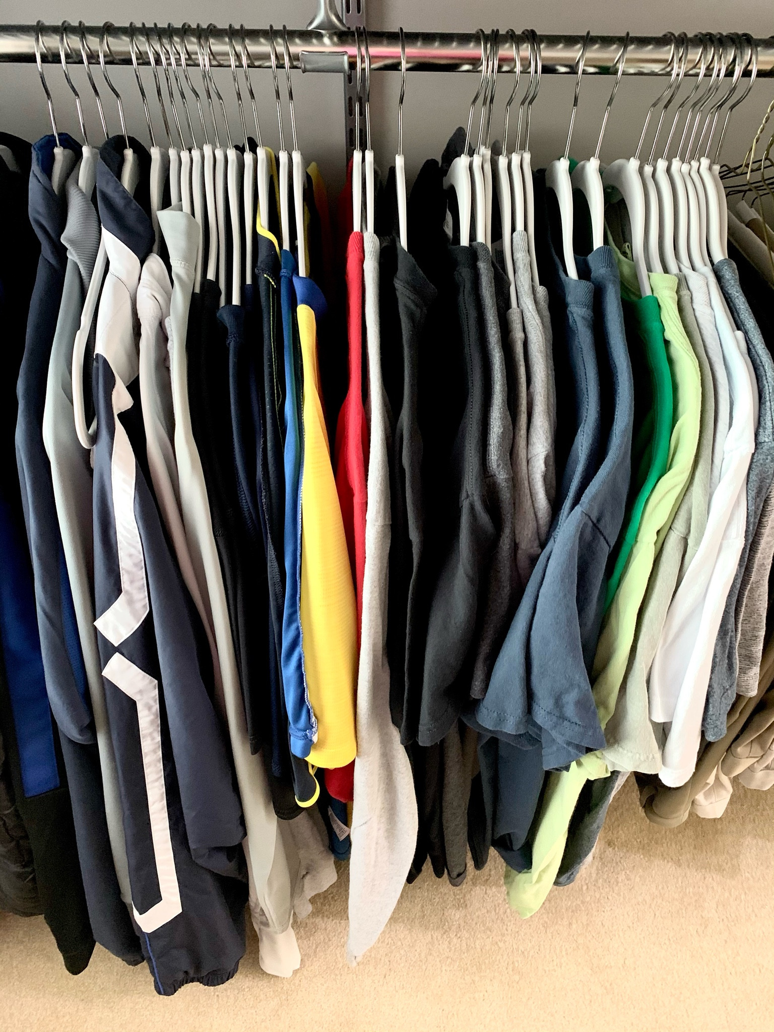 If you like to hang T-shirts and other knit tops, then slim plastic hangers are a must. They don’t catch like velvet hangers so putting shirts on and taking off are so much easier!

#LTKhome #LTKmens