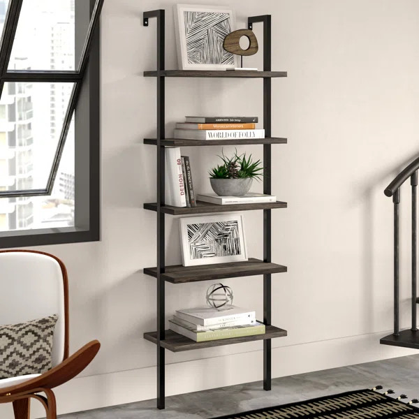 Kanissa 72.5'' H x 24'' W Steel Ladder Bookcase | Wayfair North America