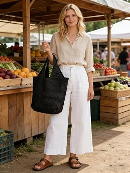 Beach Bag for Women, Straw Bag, Large Capacity Tote Bag, Raffia Bag Suitable for Vacation Travel ... | Amazon (US)