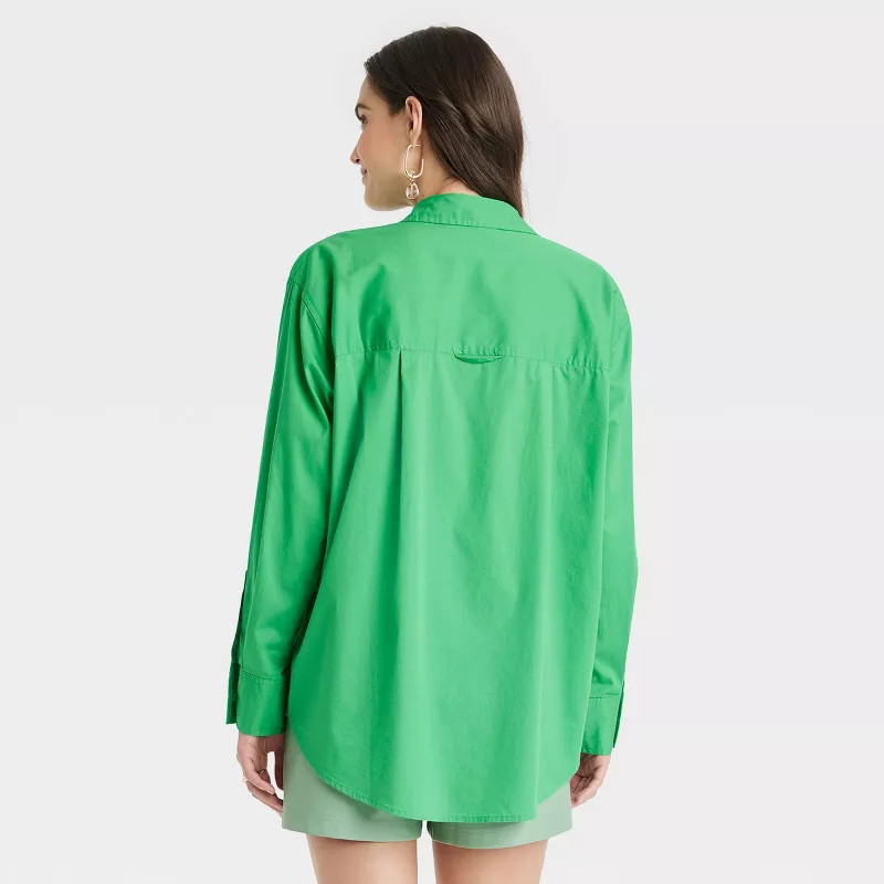 Women's Long Sleeve Oversized Button-Down Shirt - A New Day™ | Target