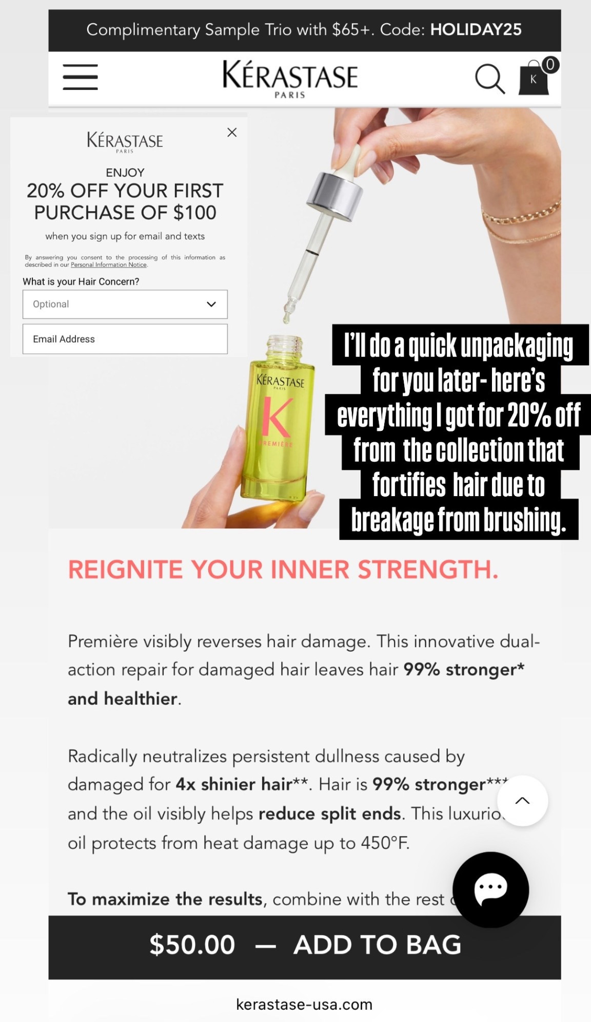 Kerastase collection helps fortify hair from breakage when brushing 

#LTKCyberWeek #LTKHoliday #LTKGiftGuide