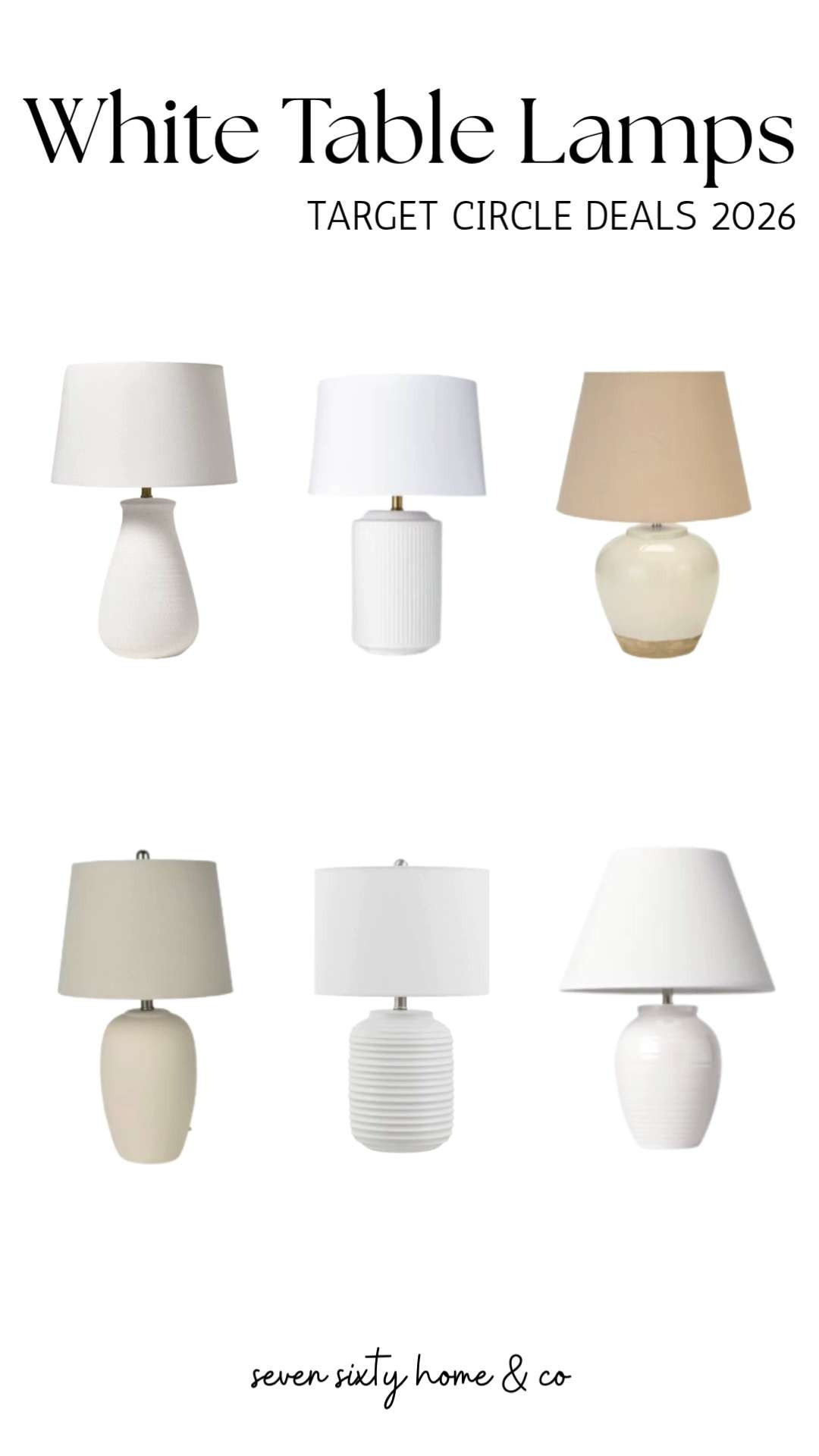 White Table Lamps | Target Circle Deals 2026

A good lamp is one of the easiest ways to make a room feel finished. These Target Circle finds range from classic ceramic silhouettes to warm traditional shapes that work beautifully in bedrooms, living rooms, entryways, and home offices.

Which one is going in your cart?

Target Circle Week deals, white table lamps, traditional home decor, neutral home accessories, bedroom lighting ideas, living room lighting, affordable table lamps, Target home finds, classic decorating style, Studio McGee inspired decor. 

 #LTKHome
