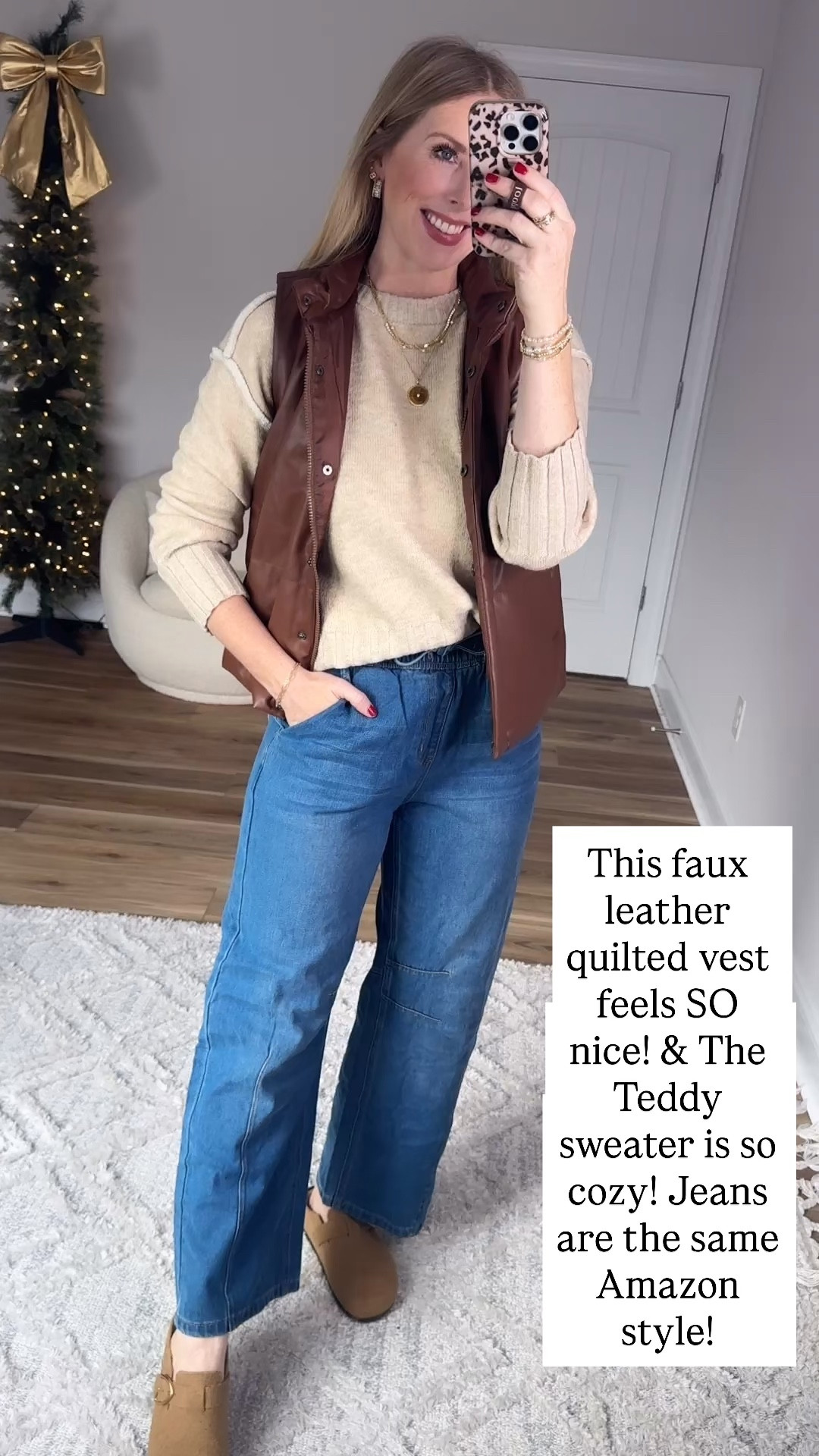 Maurices outfit, faux leather quilted vest, Teddy sweater, barrel jeans from Amazon 

Size smalls 

#LTKootd #LTKFindsUnder50 #LTKSaleAlert