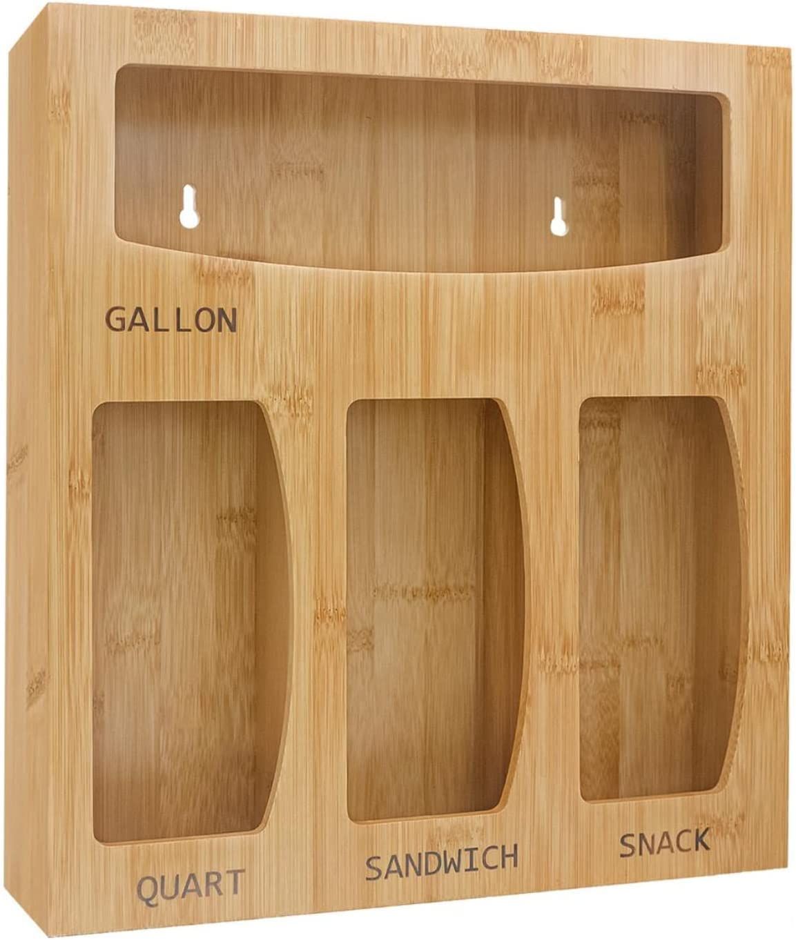 Ziplock Bag Organizer Bamboo Storage - Ziploc Bag Organizer Baggie Organization Sandwich Gallon B... | Amazon (US)