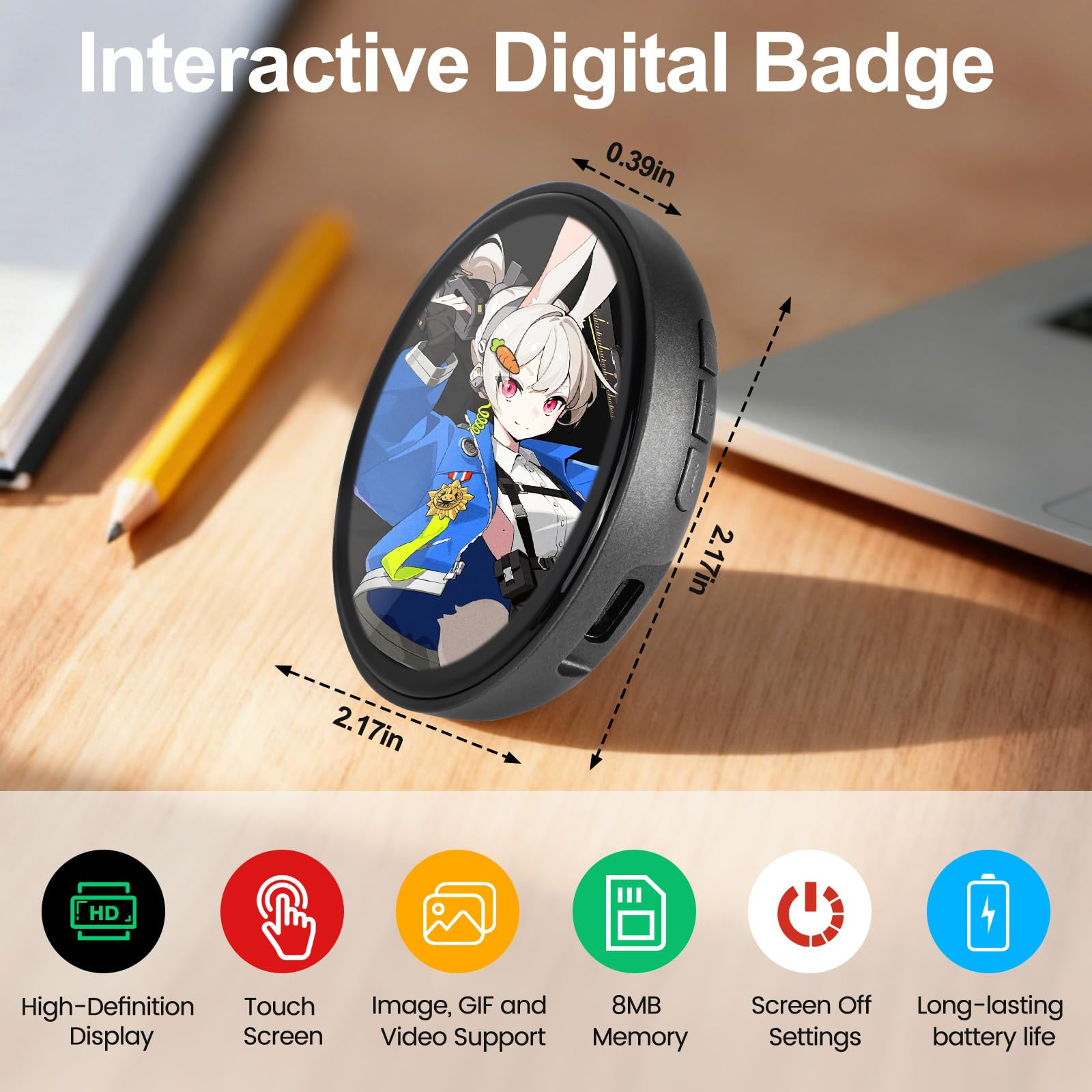Electronic Badge Anime Pins for Backpacks - Personalized Christmas Ornament Cute Pins with HD Tou... | Amazon (US)