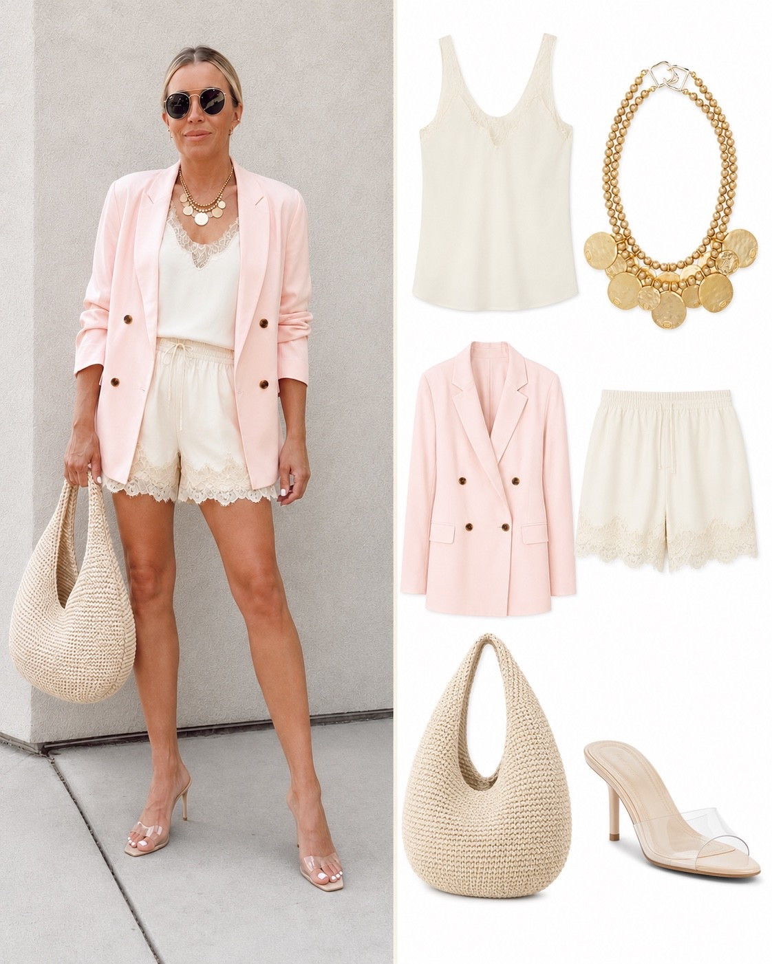Restyling  the top selling blazer and these silk shorts a little bit different