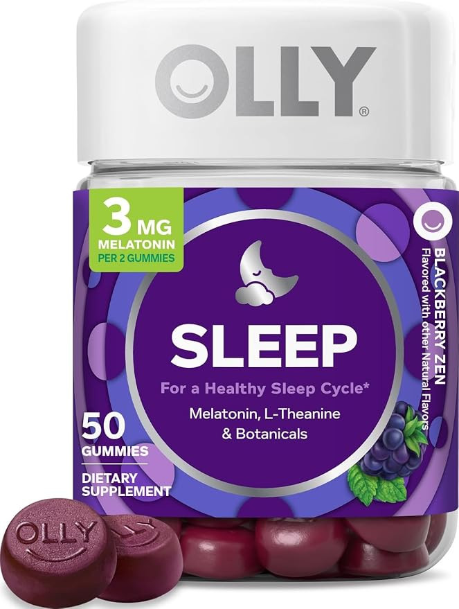 OLLY Sleep Support Gummy Supplement,* 3 mg Melatonin, L-Theanine - 50 Count | Amazon (US)