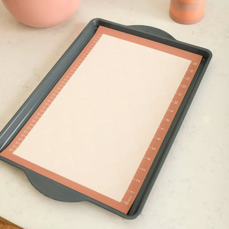 Just Feed Me by Jessie James Decker 2-Piece Silicone Cookie Mat Set, Terracotta Rose | Walmart (US)