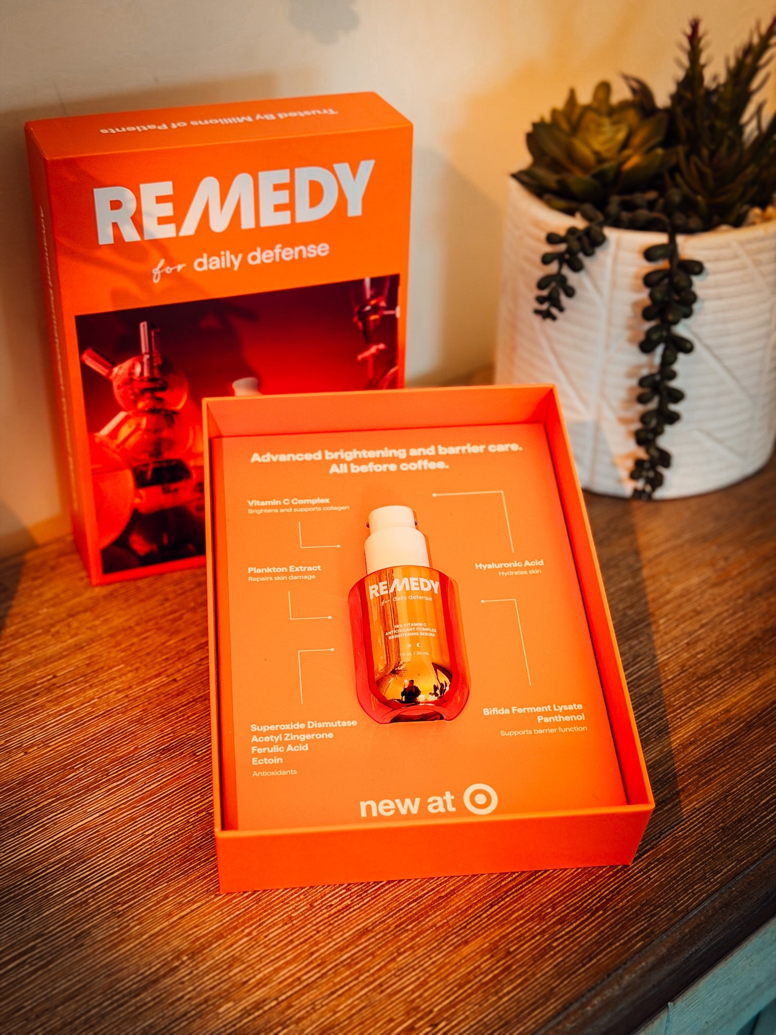 ✨ Brighten, protect, and glow ✨ Say hello to Remedy’s Daily Defense Vitamin C Serum — formulated by board-certified dermatologist Dr. Muneeb Shah to simplify your skincare routine and deliver real results. Now available at Target! 🛍️  ￼

🌞 Why we love it:
• Formulated with a stable 15% Vitamin C Complex to brighten dull skin and support collagen for a radiant complexion.  ￼
• Packed with powerful antioxidants like Superoxide Dismutase, Acetyl Zingerone & Ferulic Acid to defend against environmental stress and free radicals.  ￼
• Hydrates & strengthens skin with Hyaluronic Acid, Bifida Ferment Lysate, Panthenol & Ectoin for a smoother, healthier feel.  ￼
• Gentle for sensitive skin, fragrance-free, vegan & cruelty-free — great for everyday use AM or PM.  ￼
• Lightweight formula absorbs fast, layering beautifully under sunscreen or moisturizer.  ￼

💛 Our experience:
After using this serum every day for a week, we’re already seeing glow, even tone, and more hydrated skin! It layers so nicely with our routine and feels ultra gentle — even for combination skin.

✨ If you’re looking to upgrade your daytime defense and boost that natural radiance, this is a must-try from Target!

🔥 Top Hashtags:
#RemedySkin #VitaminCSerum #DailyDefense #DermatologistFormulated #DrShahSkincare #TargetBeauty #GlowSkinRoutine #SkincareThatWorks #BrighteningSerum #AntioxidantBoost #HealthySkinJourney #SensitiveSkinFriendly #VeganBeauty #CrueltyFreeSkincare 

#LTKselfcare #LTKOver40 #LTKBeauty
