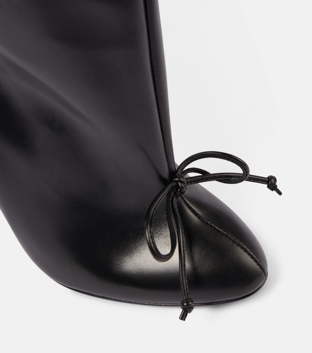 90 bow-detail leather ankle boots | Mytheresa (UK)