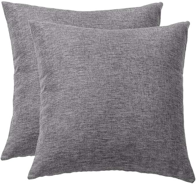 SOFJAGETQ Pack of 2 Decorative Throw Pillow Covers Linen Textured Neutral Accent Cushion Covers f... | Amazon (US)