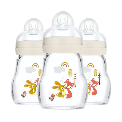 MAM Feel Good Glass Baby Bottle - Cream - 6oz/3pk | Target