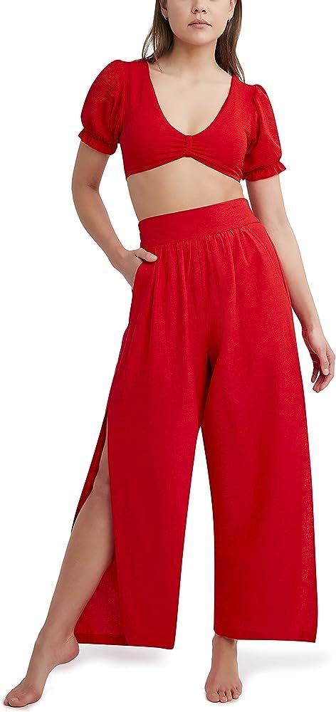 BCBGMAXAZRIA Women's Swimsuit Cover Up Pant with Side Slit | Amazon (US)