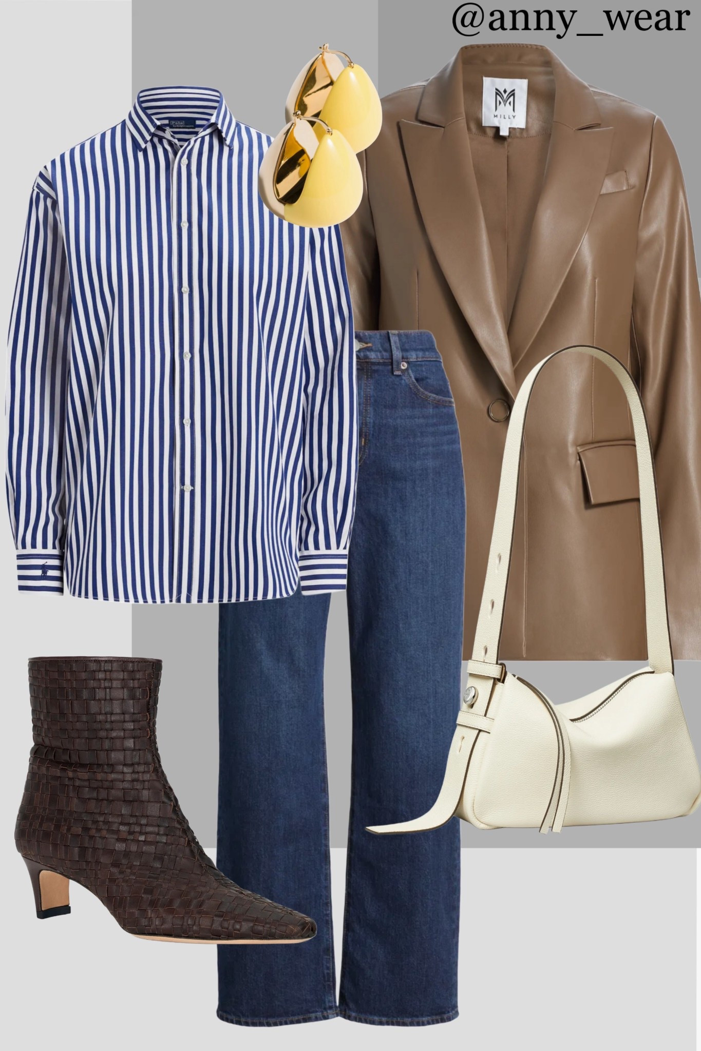 Nailing the transitional color palette!
This look is the perfect blend of sophistication and cool for the office. The striped shirt and leather jacket are a match made in heaven, and I love how the dark brown booties and yellow earrings tie the whole autumn vibe together.

Blue striped shirt 
Blue shirt 
Brown faux leather jacket 
Brown leather blazer
Brown jacket 
Brown blazer
Faux leather jacket 
Leather blazer 
White bag
Brown fall boots 
capsule wardrobe workwear 
work ootd
workwear capsule
winter work outfit
spring office outfits
summer work outfits
smart casual office outfits 
casual office outfits 
smart casual workwear
casual work outfits
office casual 
casual work top
casual workwear 
city break 
womens work outfits
spring casual work outfit 
jeans work outfit 
work pumps 
work wear style 
work wearing 
casual workwear 
work wear style 
Leather jacket faux leather jacket leather jacket outfit black leather jacket brown leather jacket oversized leather jacket Jeans work outfit shoes to wear with jeans dark jeans Dark wash jeans Dark denim Uniqlo Jeans spring Jean fall jeans affordable jeans white jeans winter outfit revolve jeans curvy jeans for work jeans and blazer Shirt casual shirt wear to work shirt denim shirt work shirt dress shirt t shirt dress polo shirt tank top shirt jacket striped shirt white shirt blouse fall blouse white blouse work blouse Blazer outfit Double breasted Blazer sweater lady jacket blazer and jeans blazer jacket blazer set blazer with jeans blazer petite black blazer outfit dress with blazer jacket oversized blazer fall jacket #LTKstyletip #LTKbeauty #LTKU #LTKshoecrush #LTKitbag 

#LTKSaleAlert #LTKFindsUnder100 #LTKMidsize