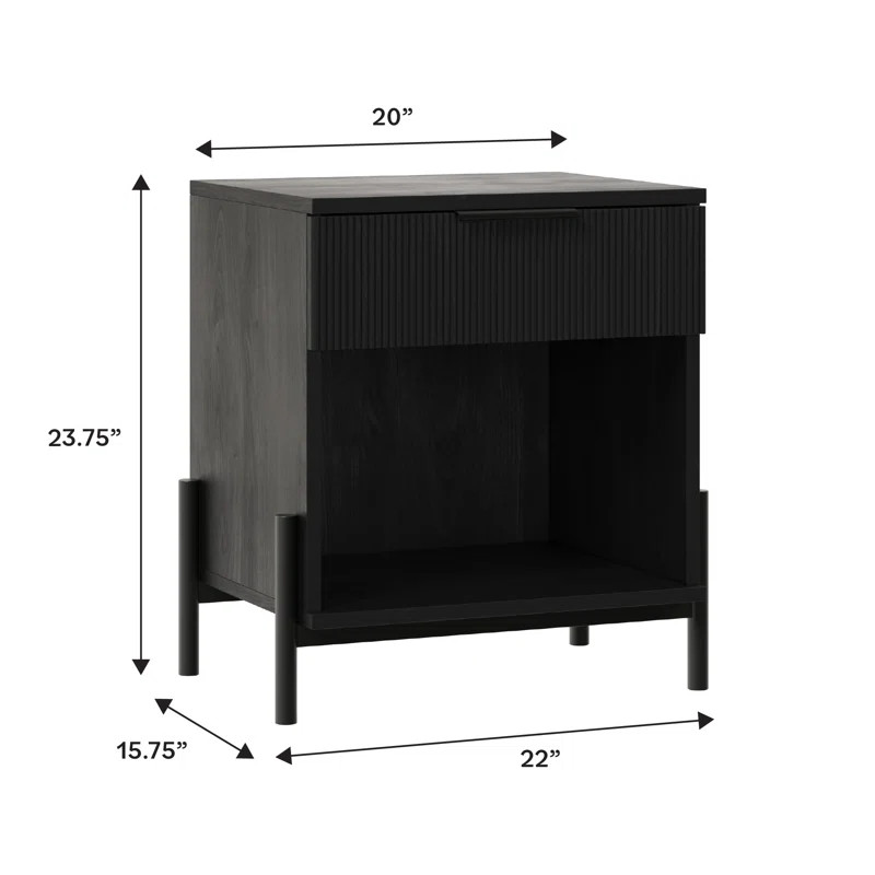 Bracho 1-Drawer Nightstand with Open Cubby | Wayfair North America