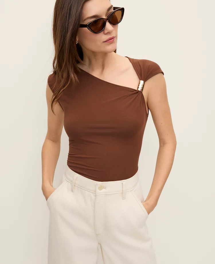 Asymmetric Draped Top | Ann Taylor