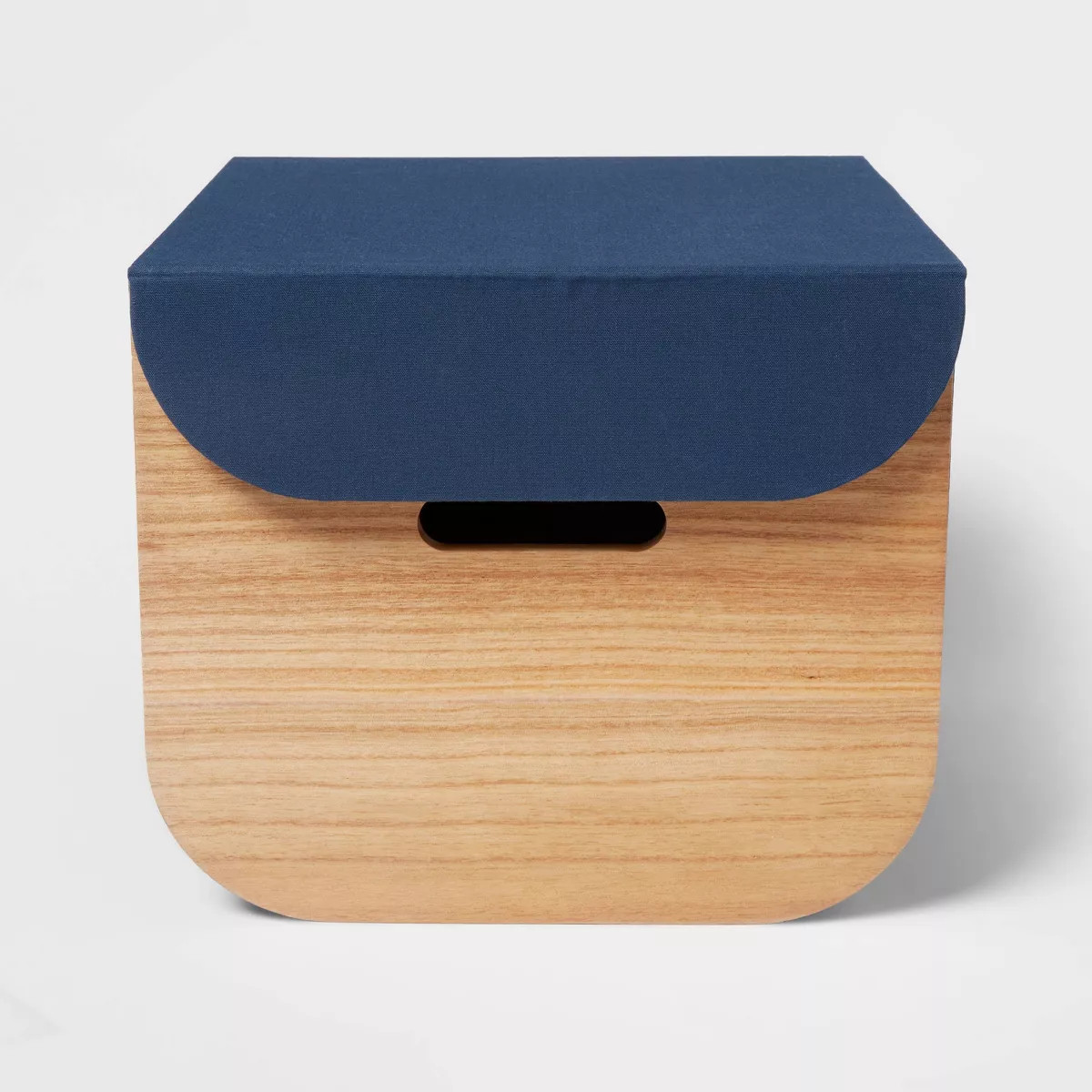 Medium Natural Wood Kids' Storage with Lid Navy - Pillowfort™ | Target