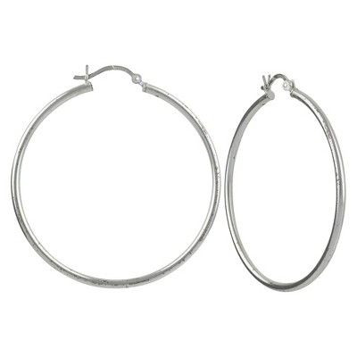 Sterling Silver Hoop Earring - Silver | Target