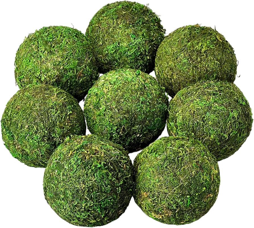 Moss Balls Decorative 3.5‘’, 8Pcs Large Green Moss Balls Decorative for Bowl fillers,Natural ... | Amazon (US)