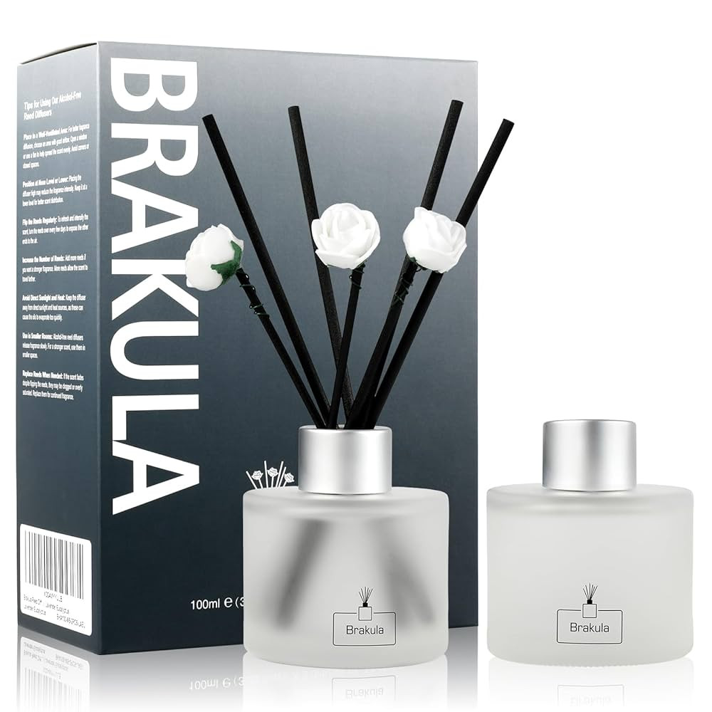 Brakula 2 Pack Reed Diffuser Set, Lavender Vanilla Scented, Home Fragrance with 14 Sticks Bathroo... | Amazon (US)