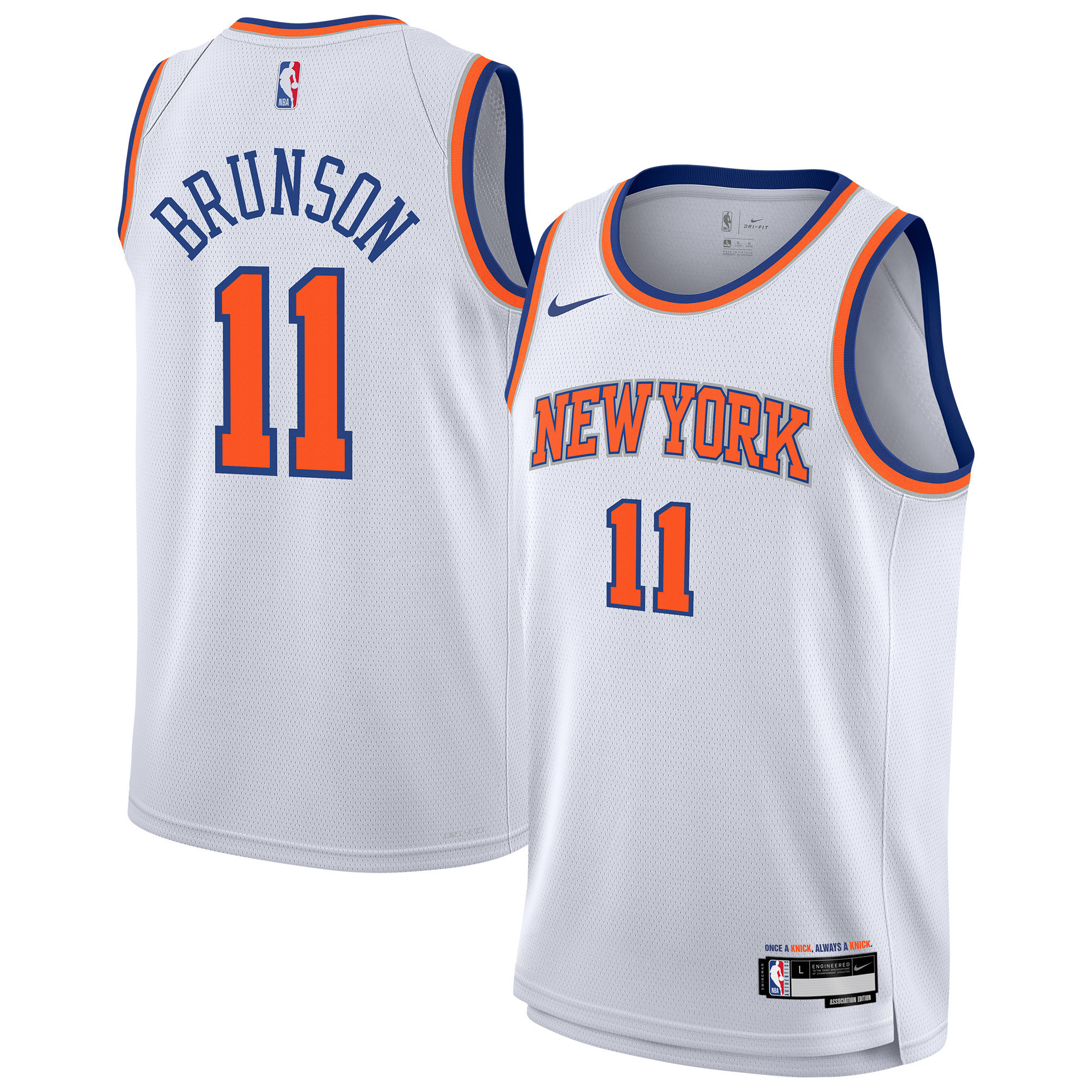 Youth Nike Jalen Brunson White New York Knicks Association Swingman Jersey | Fanatics