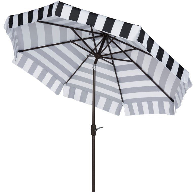 Safavieh SAFAVIEH Outdoor Collection Elsa Fashion Line 9-Foot Tilt Umbrella Black / White | Walmart (US)