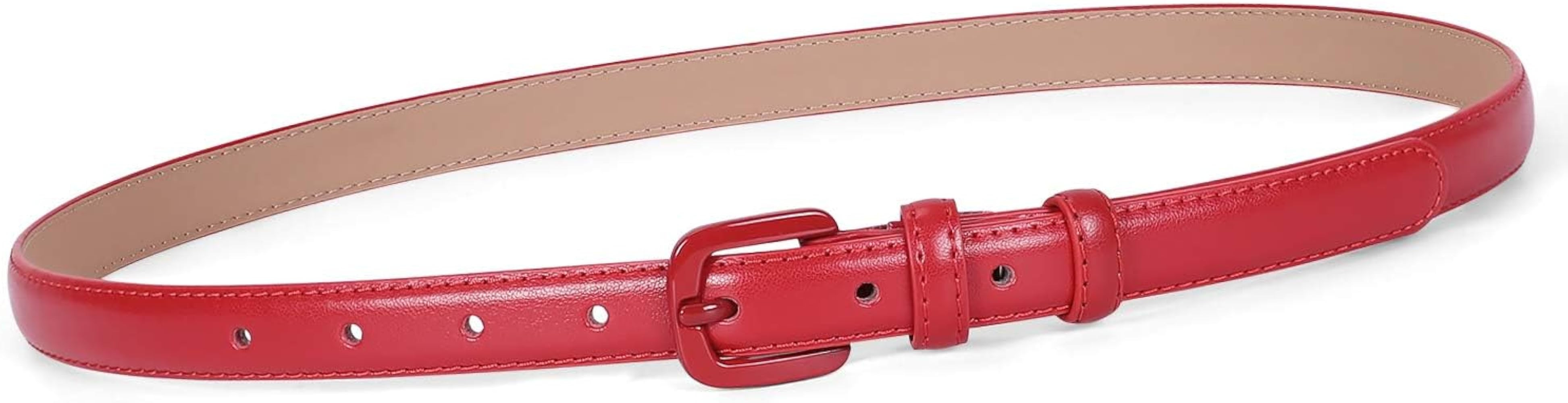 WHIPPY Women Skinny Leather Belt Thin Waist Jeans Belt for Pants in Pin Buckle Belt | Amazon (US)