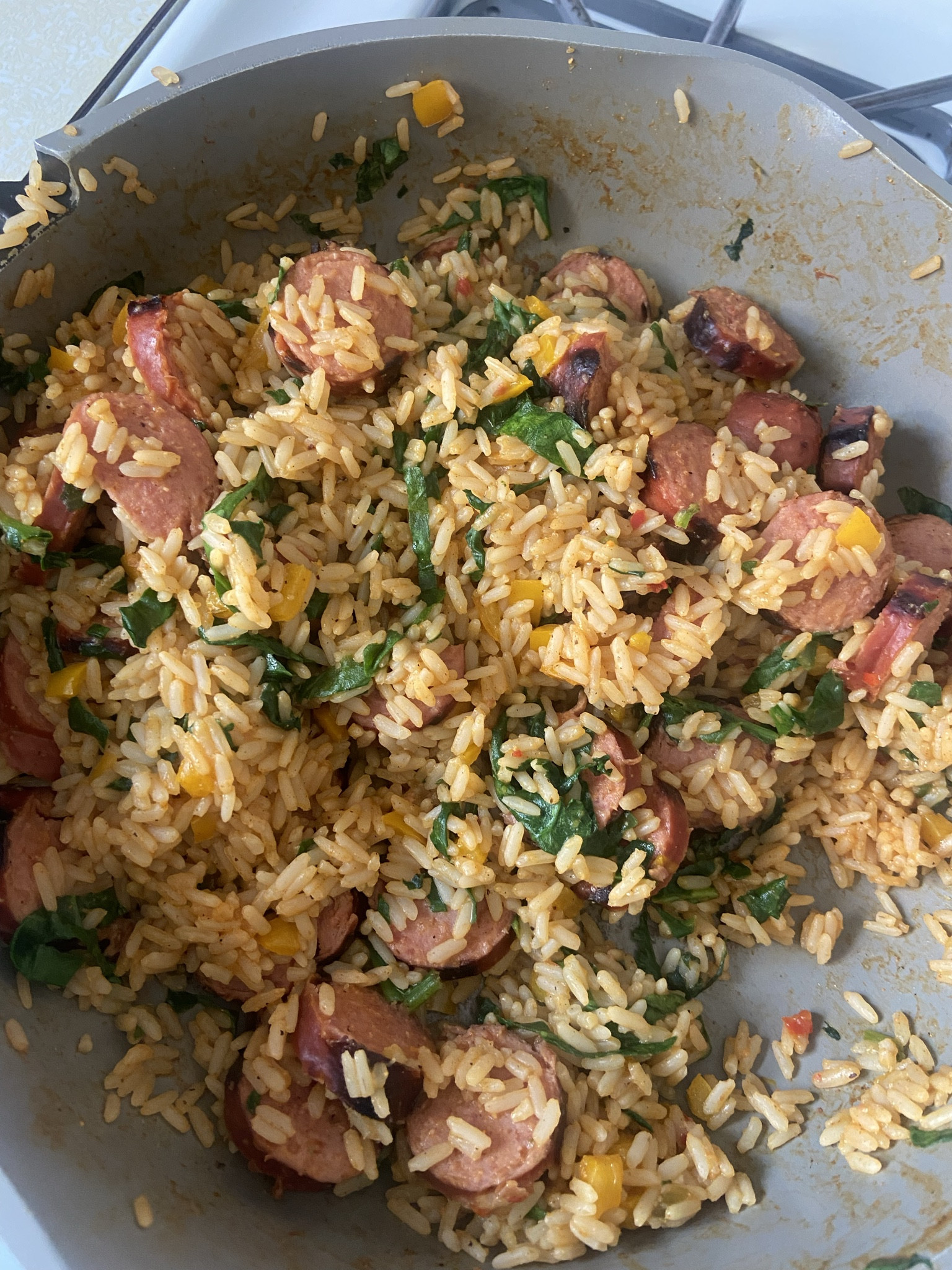 Recipe ideas - box jambalaya but I added bell pepper and spinach for some vegetables, riced cauliflower would also be a great add 

#LTKFamily #LTKKids