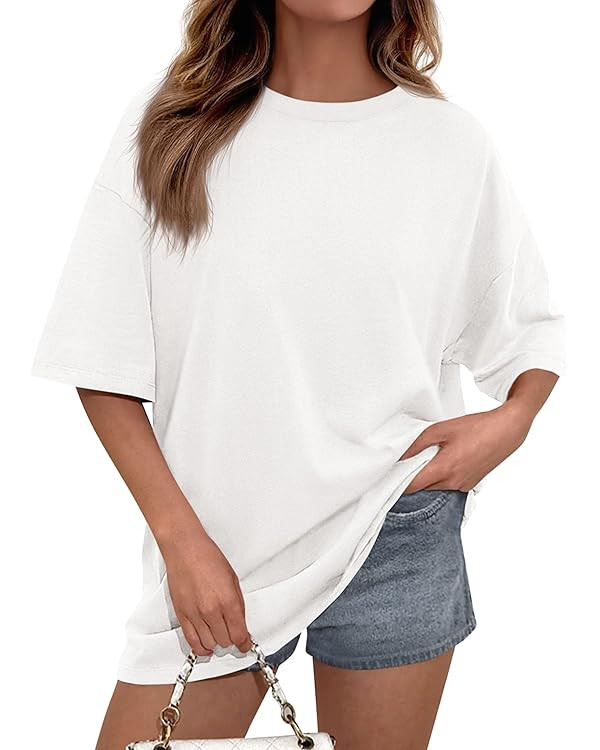 PRETTYGARDEN Womens 2026 Spring Going Out Tops Casual Short Sleeve Crewneck Loose Fit Basic Overs... | Amazon (CA)