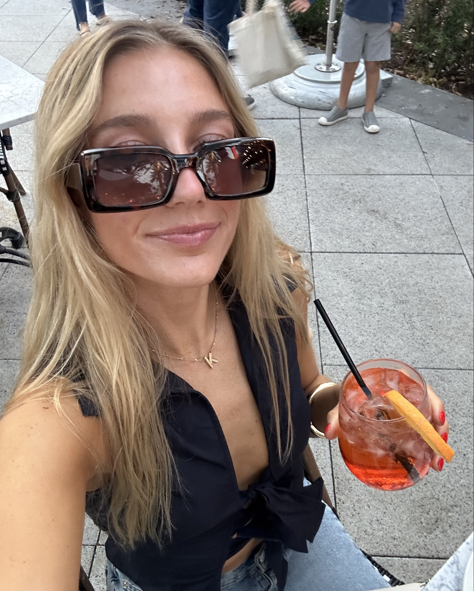Rectangular brown sunglasses for women with a tie front vest top 

#LTKfindsunder50 #LTKbeauty #LTKparties