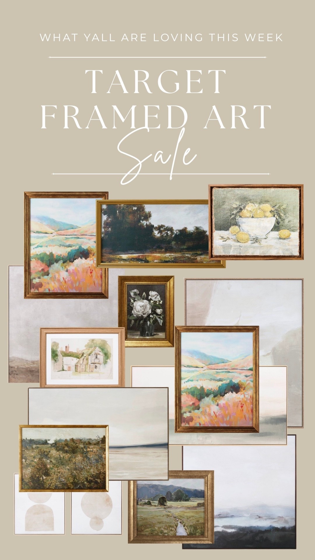 Here are some fabulous statement pieces that are all on sale until Monday 2/16! The gold framed artwork is also on major sale and perfect for shelf styling!

•
•
Target home decor, home frame artwork, shelf styling, spring home decor, living room, landscape art, canvas wall art 

#LTKHome