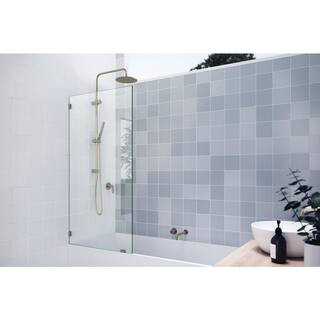 58.25 in. x 31.5 in. Frameless Shower Bath Fixed Panel | The Home Depot