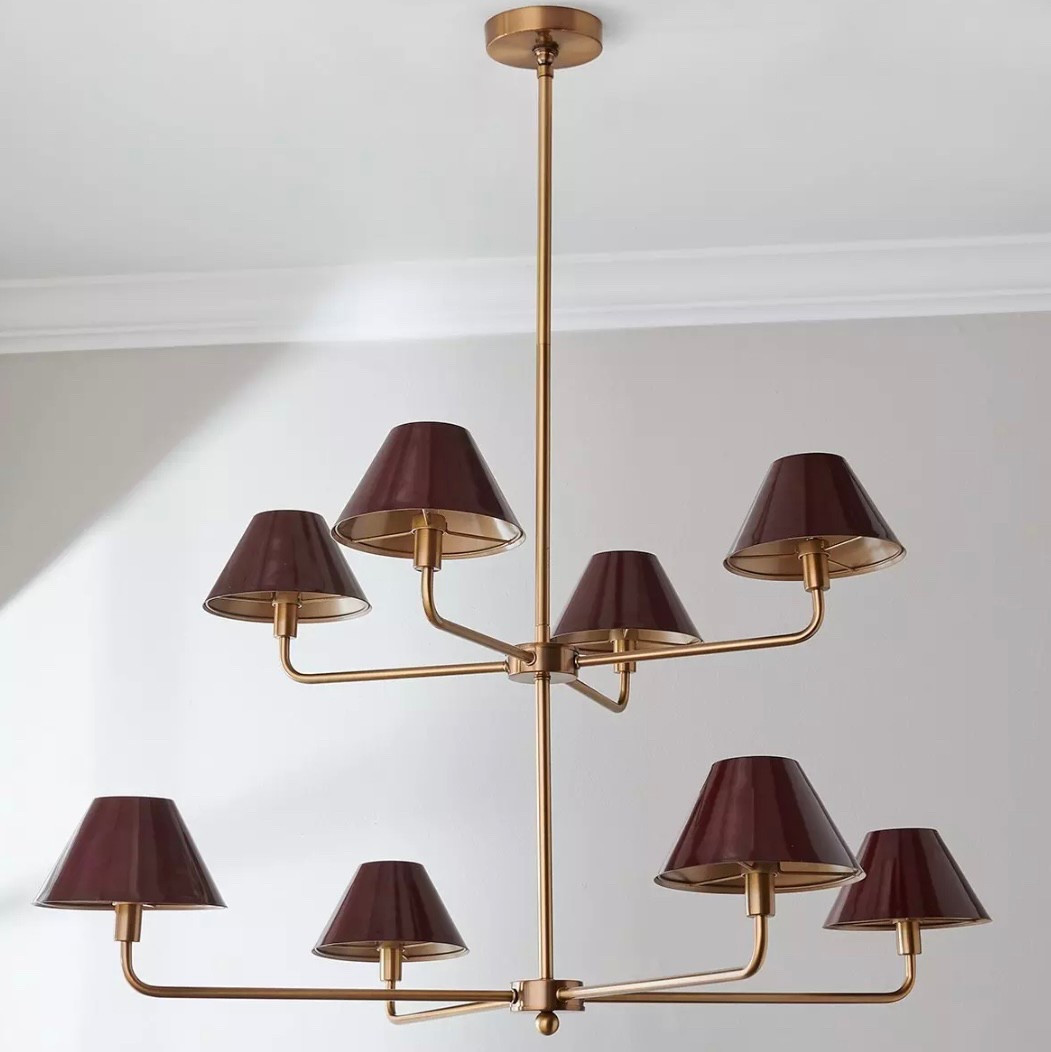 Two-tier burgundy brass chandelier 😍 

#LTKHome