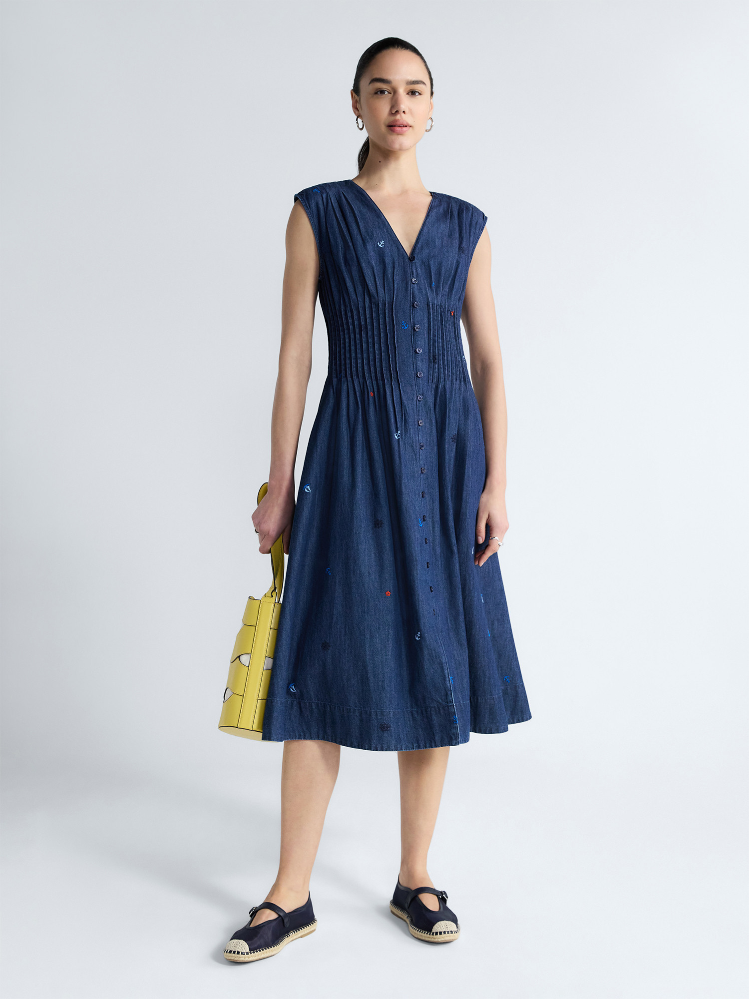 Free Assembly Women\u2019s Embroidered Cotton Midi Dress, Sizes XS-XXL | Walmart (US)