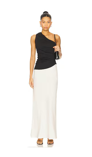 Aura Combo Sleeveless Dress in Off White & Black | Revolve Clothing (Global)