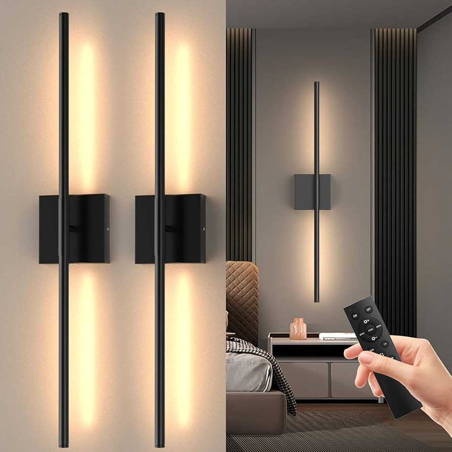 Tartek Battery Operated Wall Sconces Set of Two, Rechargeable Wall Lights with Remote Control, Di... | Amazon (US)