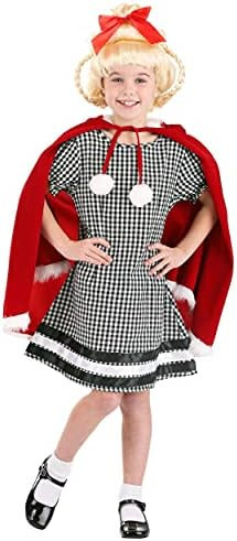 Dr. Seuss The Grinch Cindy Lou Who Costume for Girls, Christmas Checkered Gingham Dress & Red Vel... | Amazon (US)