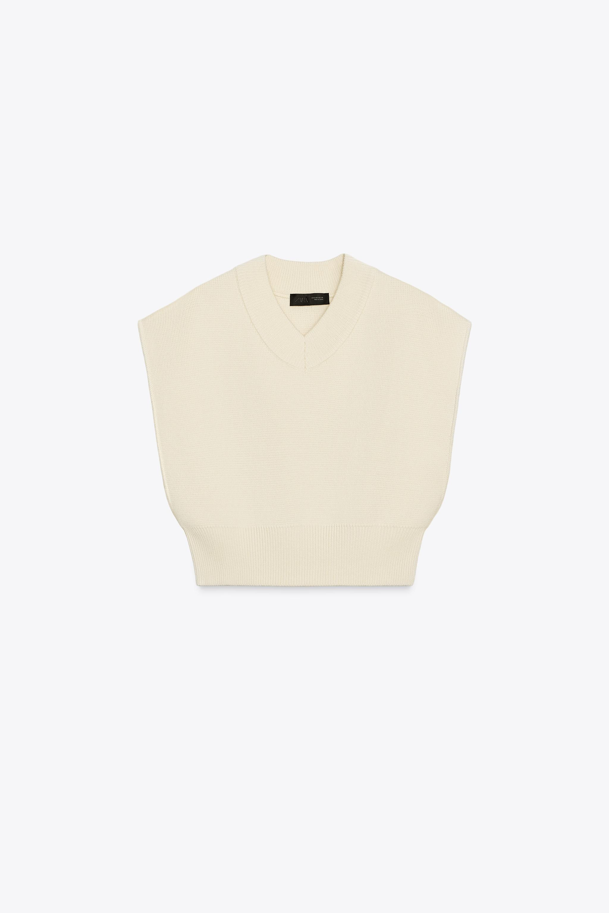 PLAIN KNIT CROPPED VEST | Zara US