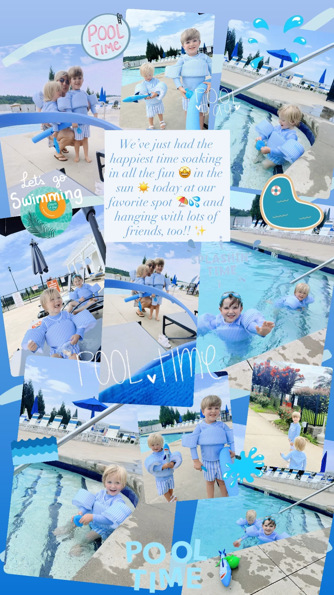 We’ve just had the happiest time soaking in all the fun 🤩 in the sun ☀️ today at our favorite spot ⛱️💦 and hanging with lots of friends, too!! ✨