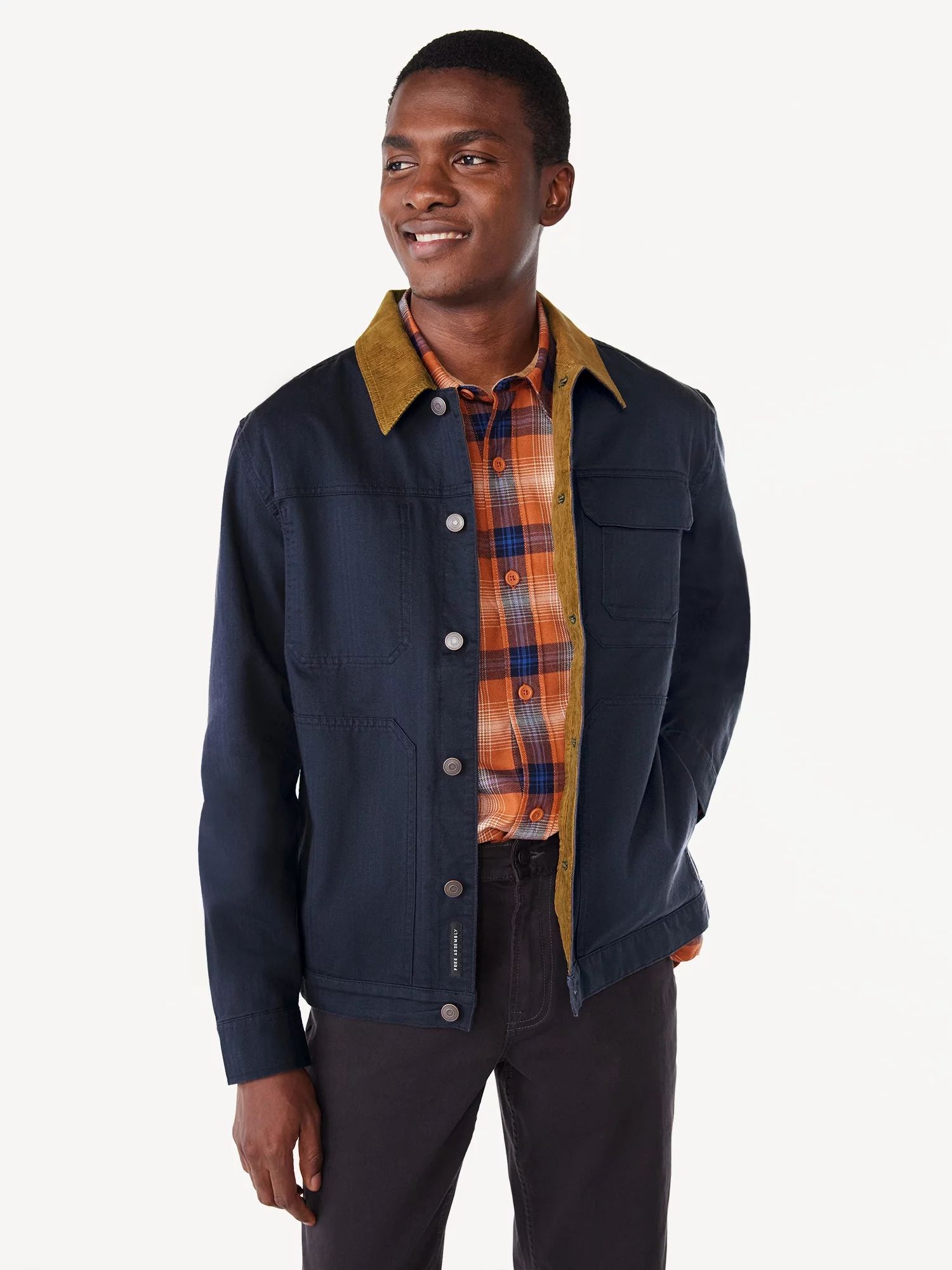 Free Assembly Men's Herringbone Workwear Jacket, Sizes XS-3XL - Walmart.com | Walmart (US)
