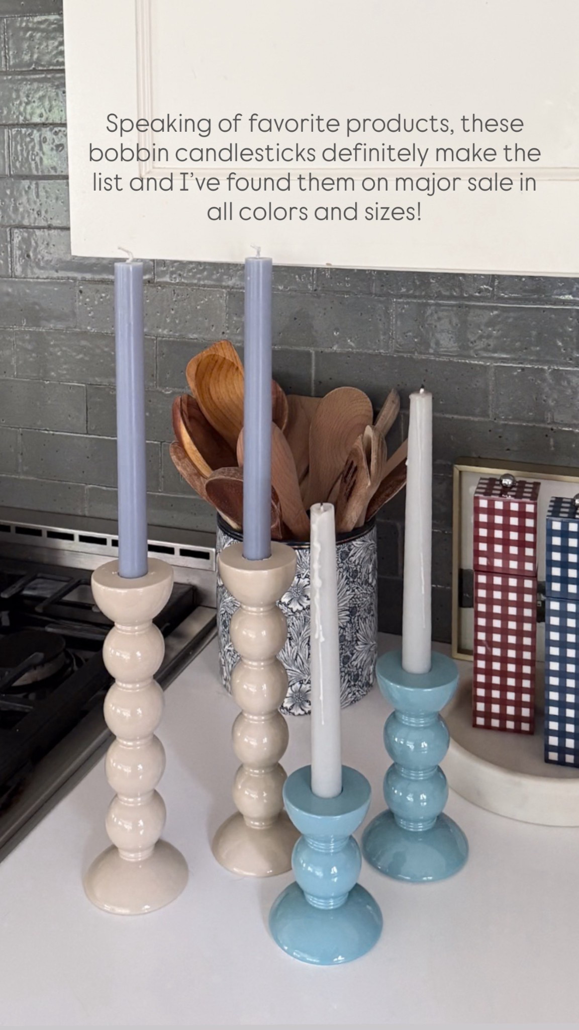 Speaking of favorite products, these bobbin candlesticks definitely make the list and I’ve found them on major sale in all colors and sizes!

#LTKHome #LTKGiftGuide #LTKSaleAlert