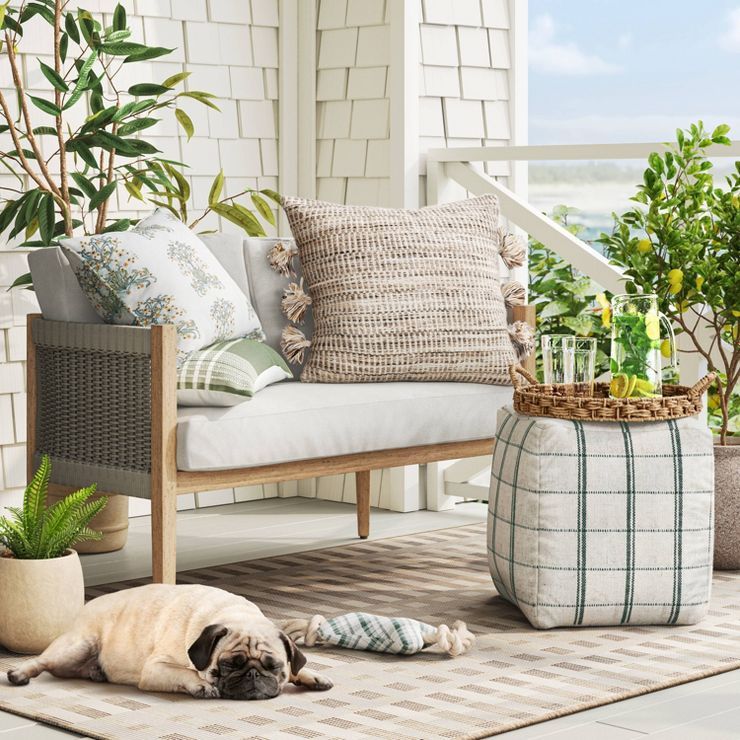 Woven Outdoor Throw Pillow with Tassels Neutrals - Threshold™ designed with Studio McGee | Target