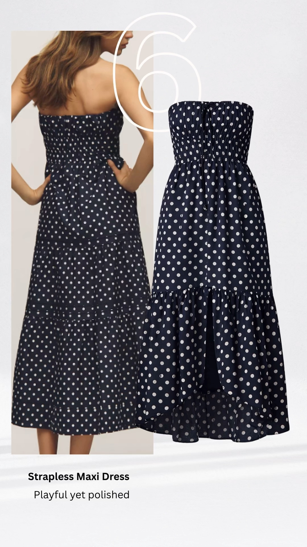 Elegant strapless maxi dress outfit with a classic print.

#LTKOver40 #LTKootd