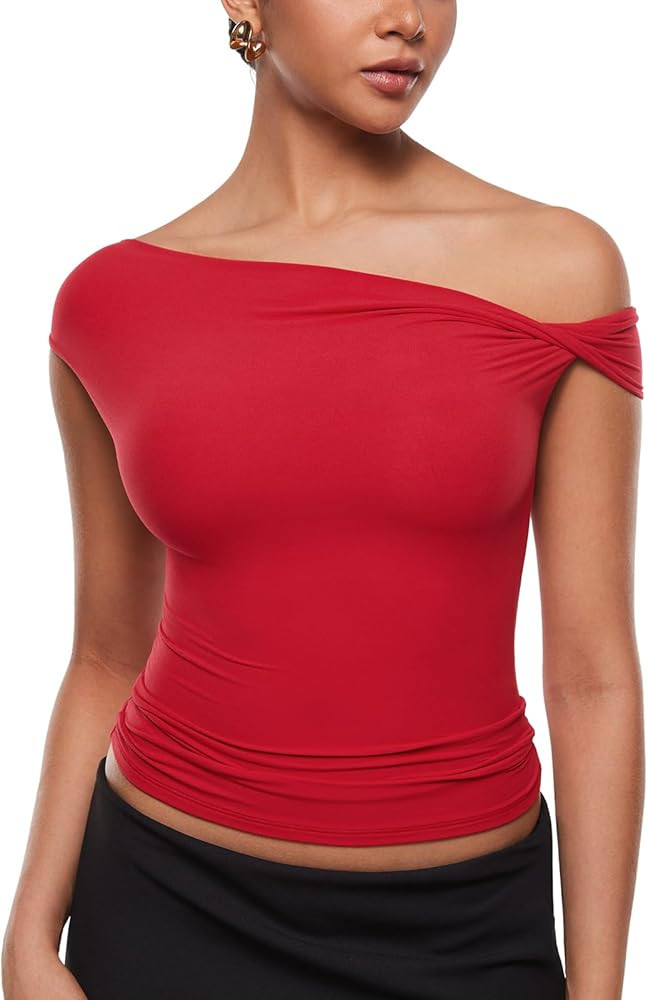 INLYRIC Women's Inbarely Soft Off The Shoulder Top | Amazon (US)