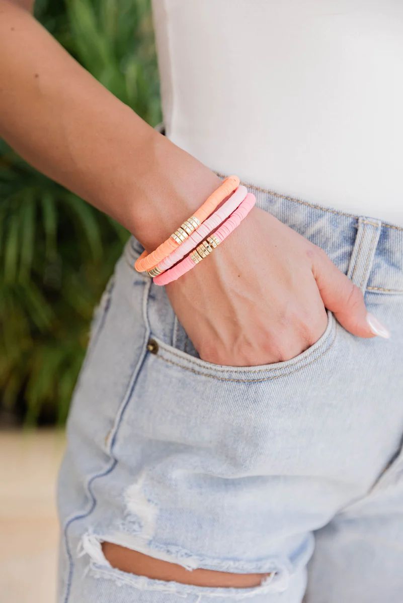 Day Dreaming Pink Rubber Bracelet Stack | Pink Lily