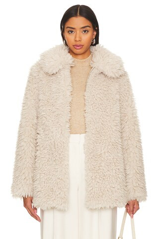Ena Pelly Bridgette Faux Fur Jacket in Bone from Revolve.com | Revolve Clothing (Global)