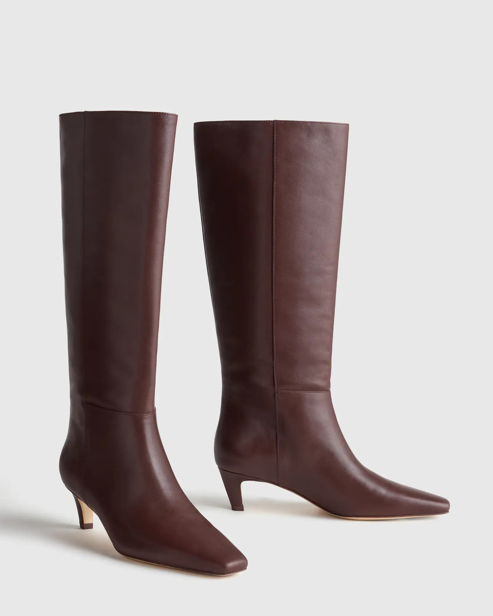 Italian Leather Tall Kitten Heel Boots | Quince