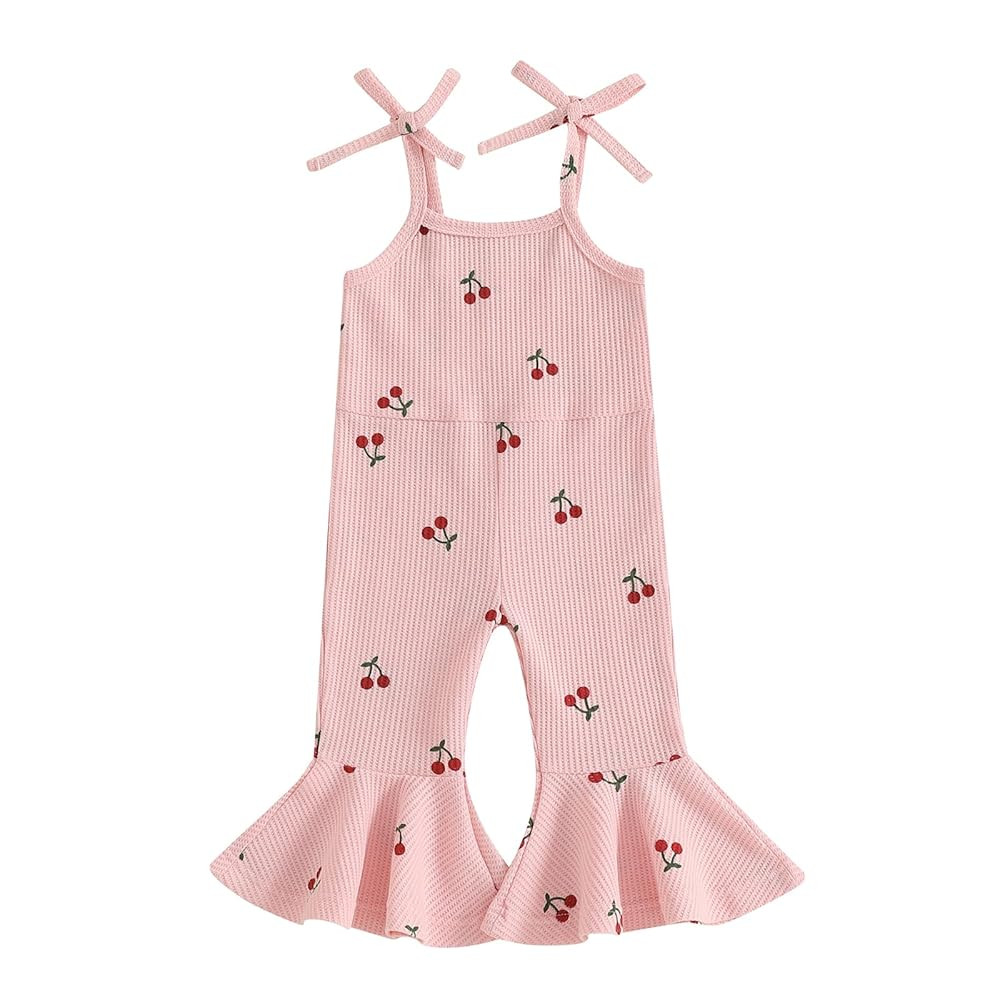Toddler Baby Girl Strawberry Flare Jumpsuit Cherry Romper Summer Outfit Kid Girls Spaghetti Strap... | Amazon (US)