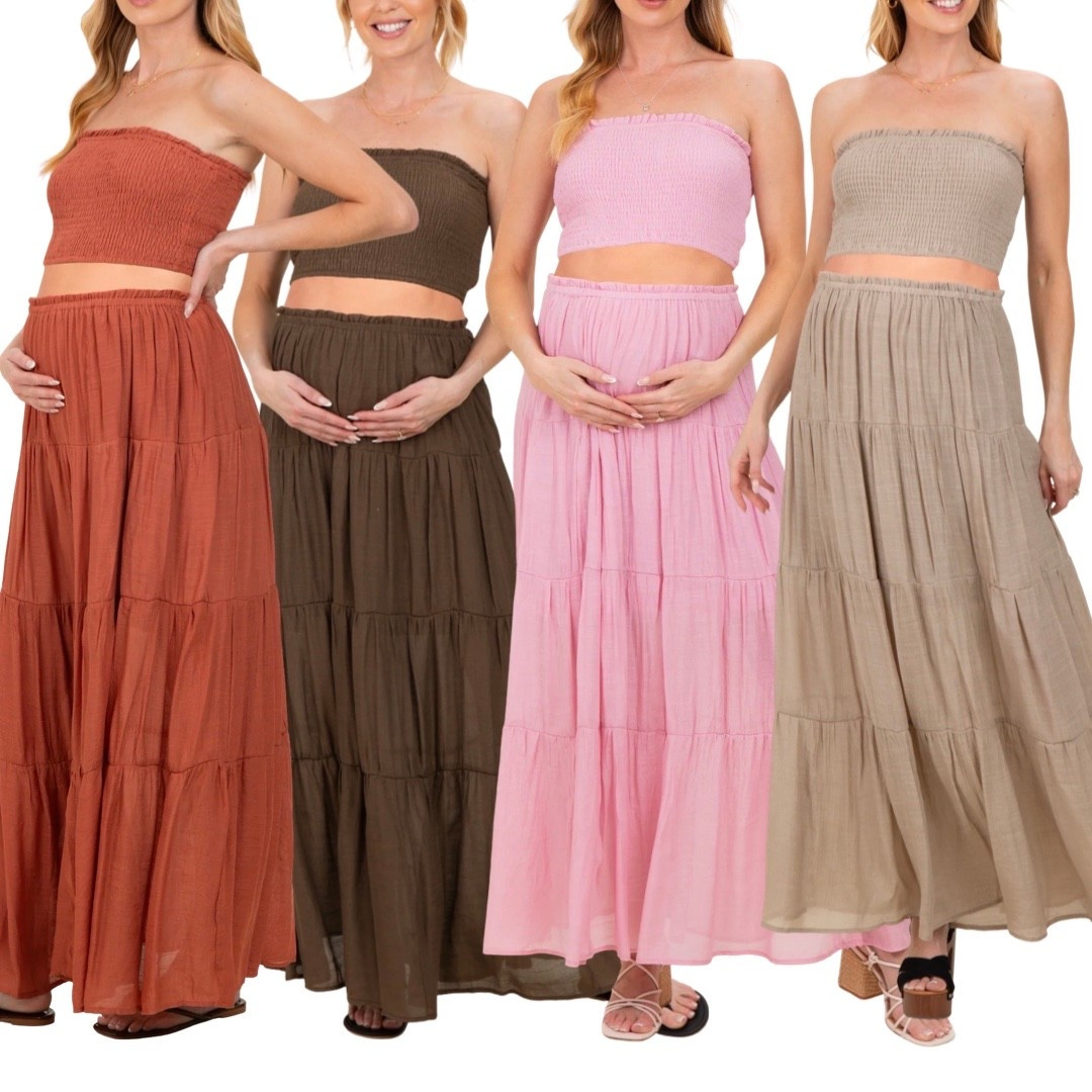 Beautiful two piece maternity set! Fits post partum as well! You’ll look fresh and chic this.
Easter outfit
Resort wear 
Summer
Swimwear
Beach 
Peasant skirt 
Tube top 

#LTKTravel #LTKBump #LTKSaleAlert