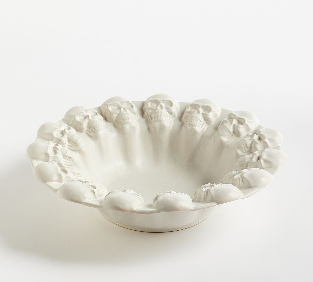 Figural Skull Stoneware Candy Bowl | Pottery Barn (US)